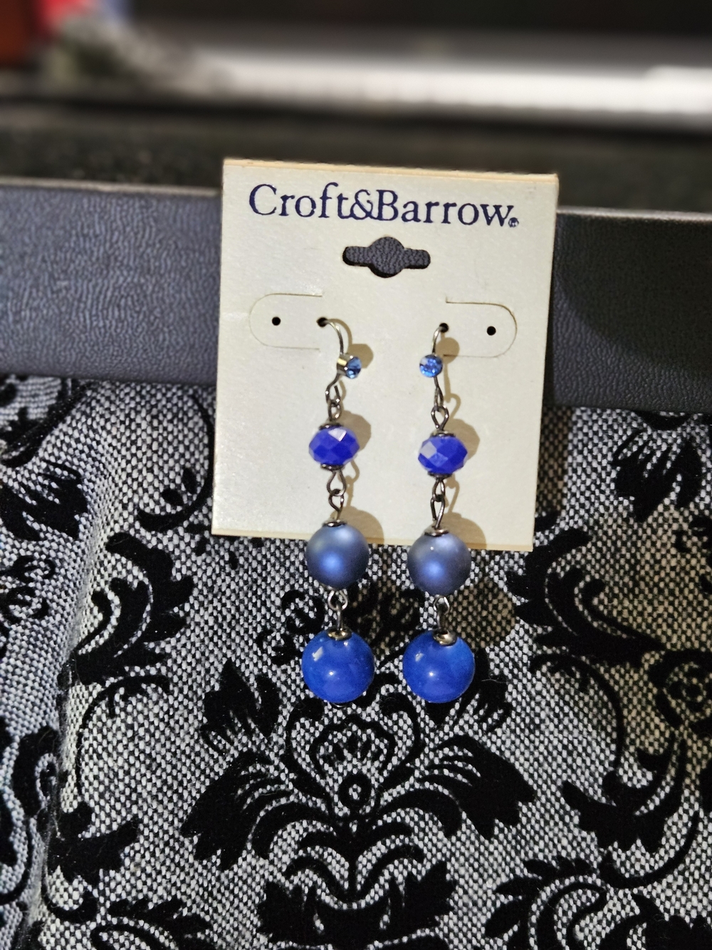 Kohl's Royal Blue Beaded Drop Earrings